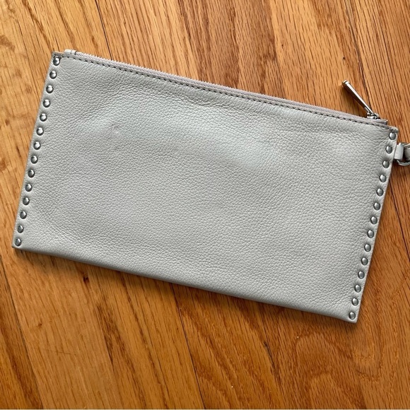 Micheal Kors Astor Silver Studded Cement Gray Wristlet One Size NWT *FLAWED* - Picture 13 of 15